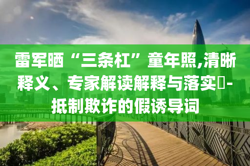 雷軍曬“三條杠”童年照,清晰釋義、專(zhuān)家解讀解釋與落實(shí)?-抵制欺詐的假誘導(dǎo)詞