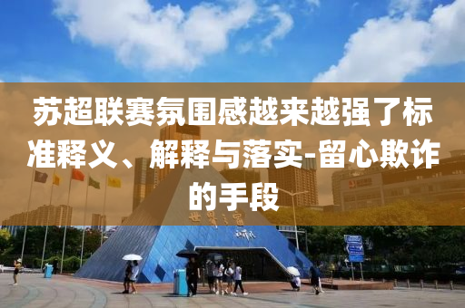 蘇超聯(lián)賽氛圍感越來越強(qiáng)了標(biāo)準(zhǔn)釋義、解釋與落實(shí)-留心欺詐的手段