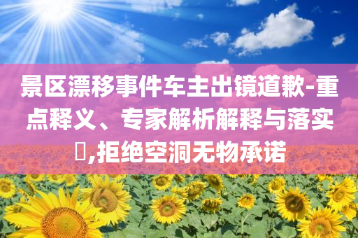景區(qū)漂移事件車主出鏡道歉-重點(diǎn)釋義、專家解析解釋與落實(shí)?,拒絕空洞無(wú)物承諾