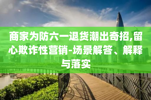 商家為防六一退貨潮出奇招,留心欺詐性營銷-場(chǎng)景解答、解釋與落實(shí)