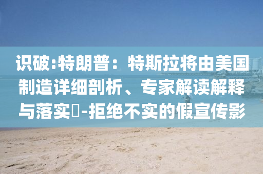 識(shí)破:特朗普：特斯拉將由美國制造詳細(xì)剖析、專家解讀解釋與落實(shí)?-拒絕不實(shí)的假宣傳影