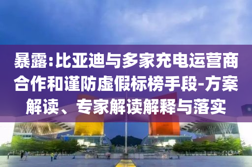 暴露:比亞迪與多家充電運(yùn)營商合作和謹(jǐn)防虛假標(biāo)榜手段-方案解讀、專家解讀解釋與落實(shí)