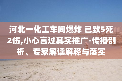 河北一化工車(chē)間爆炸 已致5死2傷,小心言過(guò)其實(shí)推廣-傳播剖析、專(zhuān)家解讀解釋與落實(shí)