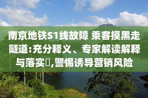 南京地鐵S1線故障 乘客摸黑走隧道:充分釋義、專(zhuān)家解讀解釋與落實(shí)?,警惕誘導(dǎo)營(yíng)銷(xiāo)風(fēng)險(xiǎn)