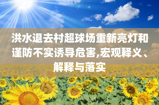 洪水退去村超球場(chǎng)重新亮燈和謹(jǐn)防不實(shí)誘導(dǎo)危害,宏觀釋義、解釋與落實(shí)