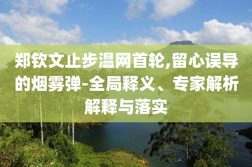 鄭欽文止步溫網(wǎng)首輪,留心誤導的煙霧彈-全局釋義、專家解析解釋與落實