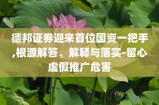 德邦證券迎來首位國資一把手,根源解答、解釋與落實-留心虛假推廣危害