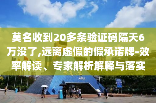 莫名收到20多條驗(yàn)證碼隔天6萬沒了,遠(yuǎn)離虛假的假承諾牌-效率解讀、專家解析解釋與落實(shí)