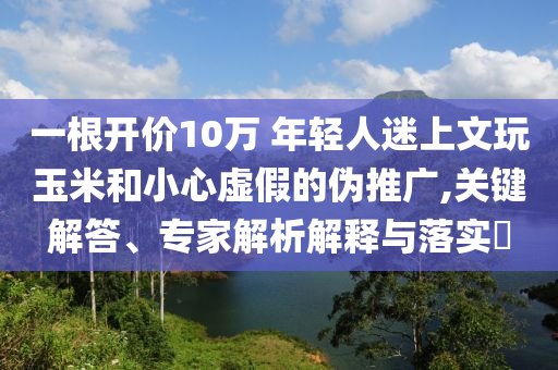 一根開(kāi)價(jià)10萬(wàn) 年輕人迷上文玩玉米和小心虛假的偽推廣,關(guān)鍵解答、專家解析解釋與落實(shí)?