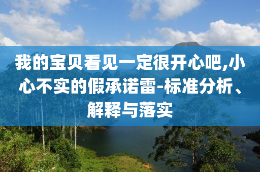 我的寶貝看見一定很開心吧,小心不實的假承諾雷-標準分析、解釋與落實