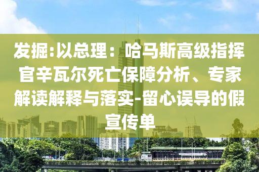 發(fā)掘:以總理：哈馬斯高級(jí)指揮官辛瓦爾死亡保障分析、專家解讀解釋與落實(shí)-留心誤導(dǎo)的假宣傳單