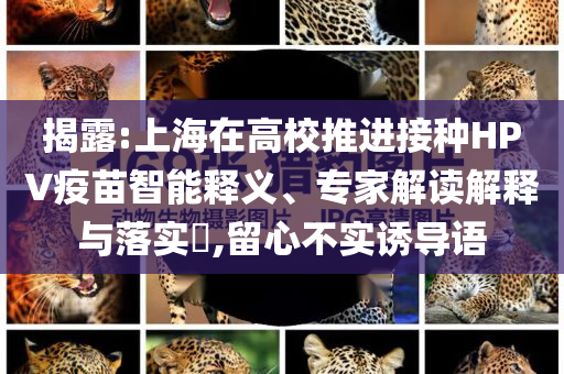 揭露:上海在高校推進(jìn)接種HPV疫苗智能釋義、專家解讀解釋與落實(shí)?,留心不實(shí)誘導(dǎo)語
