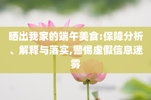 曬出我家的端午美食:保障分析、解釋與落實(shí),警惕虛假信息迷霧