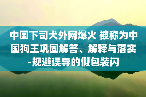 中國下司犬外網(wǎng)爆火 被稱為中國狗王鞏固解答、解釋與落實-規(guī)避誤導(dǎo)的假包裝閃