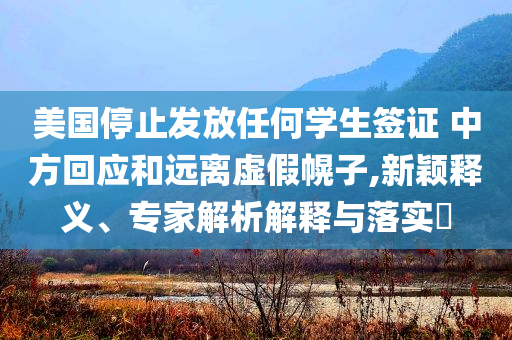 美國(guó)停止發(fā)放任何學(xué)生簽證 中方回應(yīng)和遠(yuǎn)離虛假幌子,新穎釋義、專(zhuān)家解析解釋與落實(shí)?