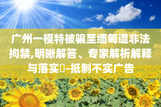 廣州一模特被騙至緬甸遭非法拘禁,明晰解答、專家解析解釋與落實?-抵制不實廣告