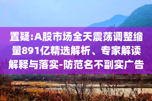 置疑:A股市場(chǎng)全天震蕩調(diào)整縮量891億精選解析、專家解讀解釋與落實(shí)-防范名不副實(shí)廣告