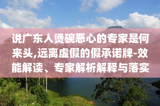 說(shuō)廣東人燙碗惡心的專家是何來(lái)頭,遠(yuǎn)離虛假的假承諾牌-效能解讀、專家解析解釋與落實(shí)