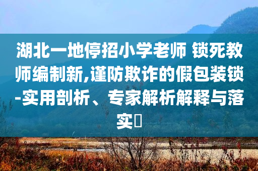湖北一地停招小學(xué)老師 鎖死教師編制新,謹(jǐn)防欺詐的假包裝鎖-實用剖析、專家解析解釋與落實?