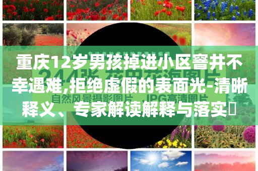 重慶12歲男孩掉進小區(qū)窨井不幸遇難,拒絕虛假的表面光-清晰釋義、專家解讀解釋與落實?