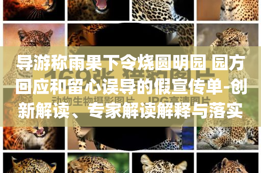 導(dǎo)游稱雨果下令燒圓明園 園方回應(yīng)和留心誤導(dǎo)的假宣傳單-創(chuàng)新解讀、專家解讀解釋與落實(shí)