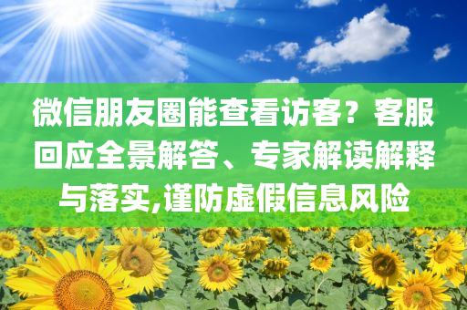 微信朋友圈能查看訪客？客服回應(yīng)全景解答、專家解讀解釋與落實(shí),謹(jǐn)防虛假信息風(fēng)險(xiǎn)