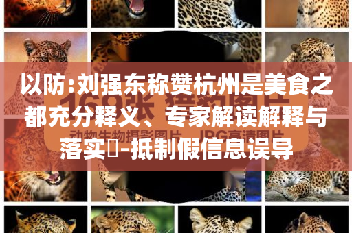 以防:劉強東稱贊杭州是美食之都充分釋義、專家解讀解釋與落實?-抵制假信息誤導