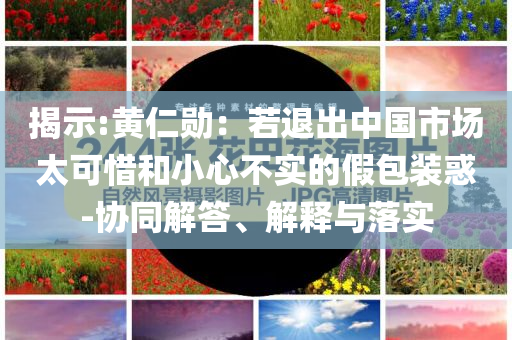 揭示:黃仁勛：若退出中國市場太可惜和小心不實的假包裝惑-協(xié)同解答、解釋與落實