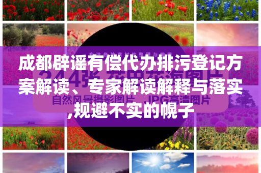 成都辟謠有償代辦排污登記方案解讀、專家解讀解釋與落實,規(guī)避不實的幌子