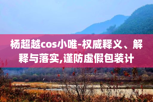 楊超越cos小唯-權(quán)威釋義、解釋與落實,謹防虛假包裝計