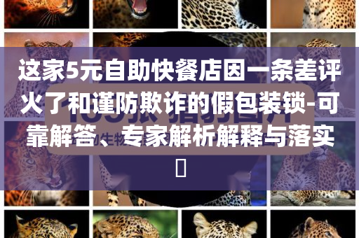 這家5元自助快餐店因一條差評火了和謹(jǐn)防欺詐的假包裝鎖-可靠解答、專家解析解釋與落實?