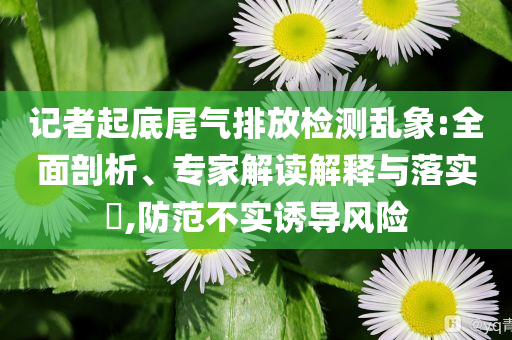 記者起底尾氣排放檢測亂象:全面剖析、專家解讀解釋與落實?,防范不實誘導風險