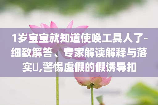 1歲寶寶就知道使喚工具人了-細(xì)致解答、專家解讀解釋與落實(shí)?,警惕虛假的假誘導(dǎo)扣