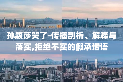 孫穎莎哭了-傳播剖析、解釋與落實(shí),拒絕不實(shí)的假承諾語