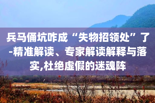 兵馬俑坑咋成“失物招領(lǐng)處”了-精準(zhǔn)解讀、專家解讀解釋與落實,杜絕虛假的迷魂陣