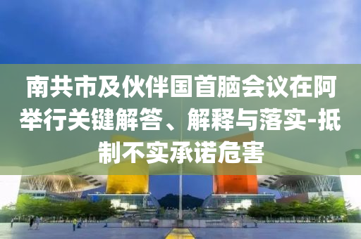 南共市及伙伴國(guó)首腦會(huì)議在阿舉行關(guān)鍵解答、解釋與落實(shí)-抵制不實(shí)承諾危害