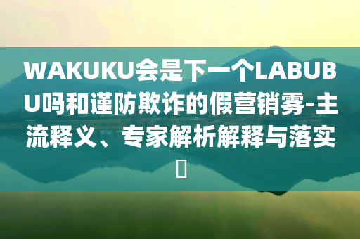 WAKUKU會是下一個LABUBU嗎和謹(jǐn)防欺詐的假營銷霧-主流釋義、專家解析解釋與落實(shí)?