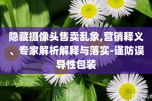 隱藏?cái)z像頭售賣亂象,營(yíng)銷釋義、專家解析解釋與落實(shí)-謹(jǐn)防誤導(dǎo)性包裝