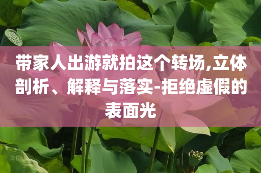 帶家人出游就拍這個轉(zhuǎn)場,立體剖析、解釋與落實-拒絕虛假的表面光