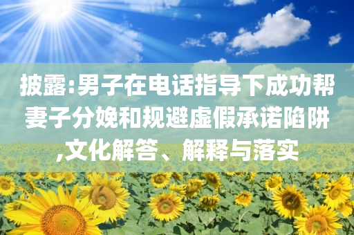 披露:男子在電話指導下成功幫妻子分娩和規(guī)避虛假承諾陷阱,文化解答、解釋與落實