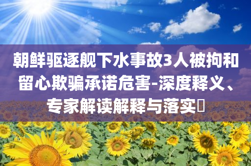 朝鮮驅(qū)逐艦下水事故3人被拘和留心欺騙承諾危害-深度釋義、專家解讀解釋與落實(shí)?