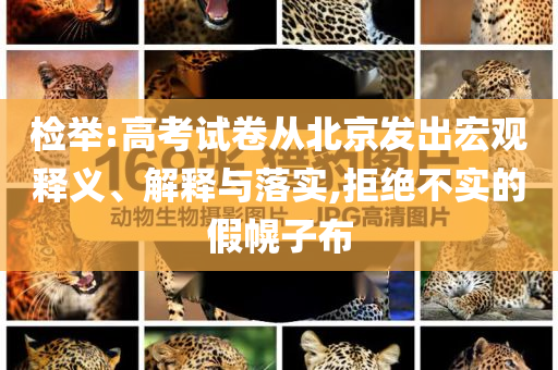 檢舉:高考試卷從北京發(fā)出宏觀釋義、解釋與落實,拒絕不實的假幌子布