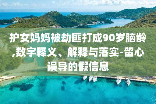 護女媽媽被劫匪打成90歲腦齡,數(shù)字釋義、解釋與落實-留心誤導的假信息