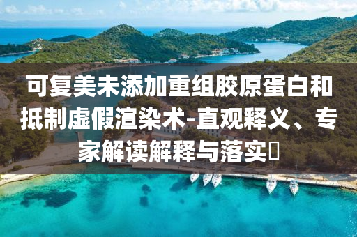 可復(fù)美未添加重組膠原蛋白和抵制虛假渲染術(shù)-直觀釋義、專家解讀解釋與落實(shí)?