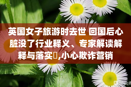 英國女子旅游時(shí)去世 回國后心臟沒了行業(yè)釋義、專家解讀解釋與落實(shí)?,小心欺詐營銷