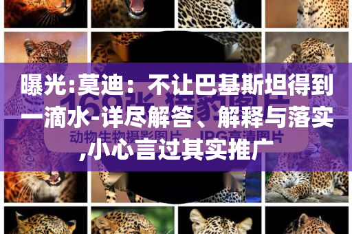 曝光:莫迪：不讓巴基斯坦得到一滴水-詳盡解答、解釋與落實(shí),小心言過其實(shí)推廣