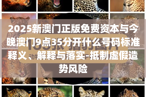 2025新澳門正版免費資本與今晚澳門9點35分開什么號碼標準釋義、解釋與落實-抵制虛假造勢風險
