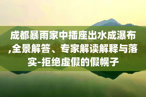 成都暴雨家中插座出水成瀑布,全景解答、專家解讀解釋與落實-拒絕虛假的假幌子
