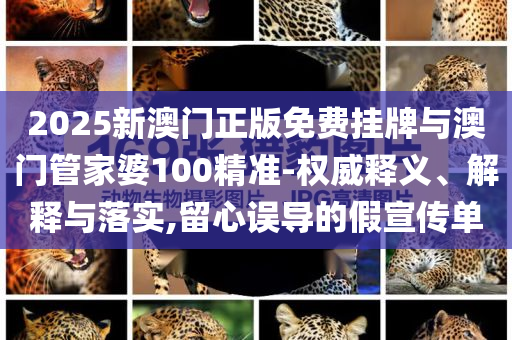 2025新澳門正版免費掛牌與澳門管家婆100精準-權威釋義、解釋與落實,留心誤導的假宣傳單