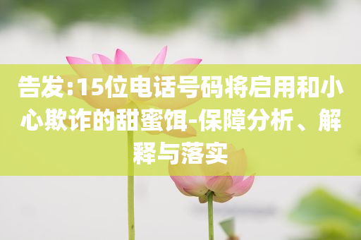 告發(fā):15位電話號碼將啟用和小心欺詐的甜蜜餌-保障分析、解釋與落實(shí)